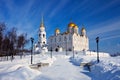 Uspenskiy cathedral at Vladimir in winter Royalty Free Stock Photo