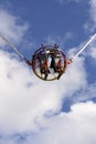 Uspide-down on bungee revolutions at Oktoberfest, Stuttgart