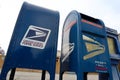 USPS United States Postal Service, Mail Collection Boxes Royalty Free Stock Photo