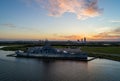 USS Alabama battleship in Mobile Bay Royalty Free Stock Photo