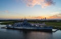 USS Alabama battleship in Mobile Bay Royalty Free Stock Photo