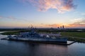 USS Alabama battleship in Mobile Bay Royalty Free Stock Photo