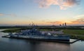 USS Alabama battleship in Mobile Bay Royalty Free Stock Photo