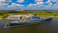 USS Alabama battleship in mobile Bay on the gulf coast usa Royalty Free Stock Photo