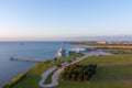 USS Alabama Battleship Park at sunrise in October Royalty Free Stock Photo