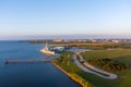 USS Alabama Battleship Park at sunrise in October Royalty Free Stock Photo