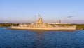 USS Alabama Battleship Park at sunrise in October Royalty Free Stock Photo