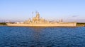 USS Alabama Battleship Park at sunrise in October Royalty Free Stock Photo