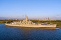 USS Alabama Battleship Park at sunrise in October Royalty Free Stock Photo