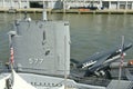 The USS Crower submarine at the Sea, Air & Space Museum is a museum of American maritime and military history in New York City no Royalty Free Stock Photo