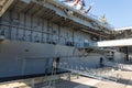 USS Intrepid, Essex-class aircraft carriers, at the Intrepid Sea-Air-Space Museum. Royalty Free Stock Photo