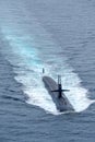 USS Louisville fast attack submarine of U.S.Navy sails on the surface of the sea