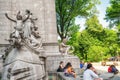 The USS Maine Monument at Merchants` Gate at the Southwest corner at Central Park in New York City