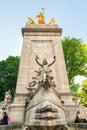 The USS Maine Monument at Merchants` Gate at the Southwest corner at Central Park in New York City