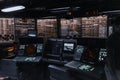 USS Midway aircraft carrier control room Royalty Free Stock Photo