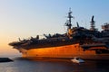 USS Midway Museum, Sunset, San Diego Bay Royalty Free Stock Photo