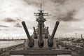 USS Missouri Battleship at Pearl Harbor in Hawaii Royalty Free Stock Photo