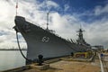 USS Missouri Battleship at Pearl Harbor in Hawaii Royalty Free Stock Photo