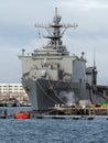 The USS Oak Hill naval vessel docked at the Norfolk Naval Base