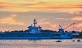 USS Roosevelt at Sunset