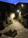 Usseaux village in Piedmont region, Italy. Narrow splendid street, art and peace