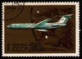 USSR - CIRCA 1969: Ilyushin IL-62 (NATO reporting name: Classic), Soviet jetliner
