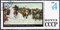 USSR - CIRCA 1968: Postage stamp 'V. Surikov. The capture of the snow town, 1891' printed in USSR