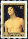 USSR - CIRCA 1982: A stamp printed in USSR shows St. Sebastian (Pietro Perugino).