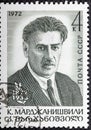 USSR - CIRCA 1972: stamp printed by USSR, shows Kote Marjanishvili-Georgian and Soviet theater and film Director, circa Royalty Free Stock Photo