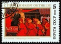 USSR - CIRCA 1989: A stamp printed in USSR shows October Guardsmen by M. M. Chepik, 1967. Royalty Free Stock Photo