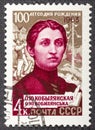 USSR - CIRCA 1963.A stamp printed in USSR Russia devoted to Birth Centenary of O.Yu. Kobylyanskaya, serie, circa 1963