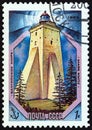 USSR - CIRCA 1983: A stamp printed in USSR shows Kopu lighthouse, Baltic Sea, circa 1983.