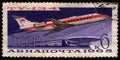 USSR - CIRCA 1965: Tupolev Tu-134 (NATO: Crusty), twin-engined, narrow-body, jet airliner