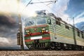 USSR electrical green train with star Royalty Free Stock Photo
