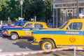 USSR era retro police cars on display