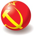 USSR flag texture on ball. Royalty Free Stock Photo