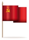 USSR flag on a wooden pole. Vector icon Royalty Free Stock Photo