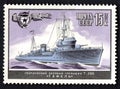 USSR postage stamp dedicated to heroic campaign of motor ship Chelyuskin Royalty Free Stock Photo