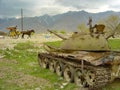 USSR tank abandoned in Afghan field