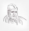 Ustad Bismillah Khan famous Indian musician credited with popularizing the shehnai vector sketch portrait Royalty Free Stock Photo