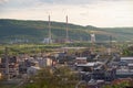 Usti nad labem city center panorama aerial view cityscape - chemical factory districts, Strekov, Predlice Royalty Free Stock Photo