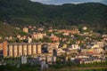 Usti nad labem city center panorama aerial view cityscape - chemical factory districts, Strekov, Predlice Royalty Free Stock Photo