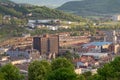Usti nad labem city center panorama aerial view cityscape - chemical factory districts, Strekov, Predlice Royalty Free Stock Photo
