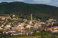 Usti nad labem city center panorama aerial view cityscape - chemical factory districts, Strekov, Predlice Royalty Free Stock Photo