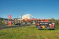 Usti nad Labem, Czech republic - June 30, 2019: billboard in front of filling station of Benzina company