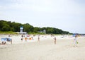 Ustka, Poland - 6 July 2023: Beach at Baltic sea