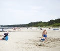 Ustka, Poland - 6 July 2023: Beach at Baltic sea