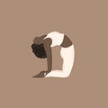 Ustrasana asana, camel pose. Young slim woman doing yoga exercise