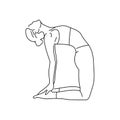 Ustrasana Camel pose color line illustration. Pictogram for web page