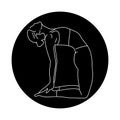 Ustrasana Camel pose color line illustration. Pictogram for web page